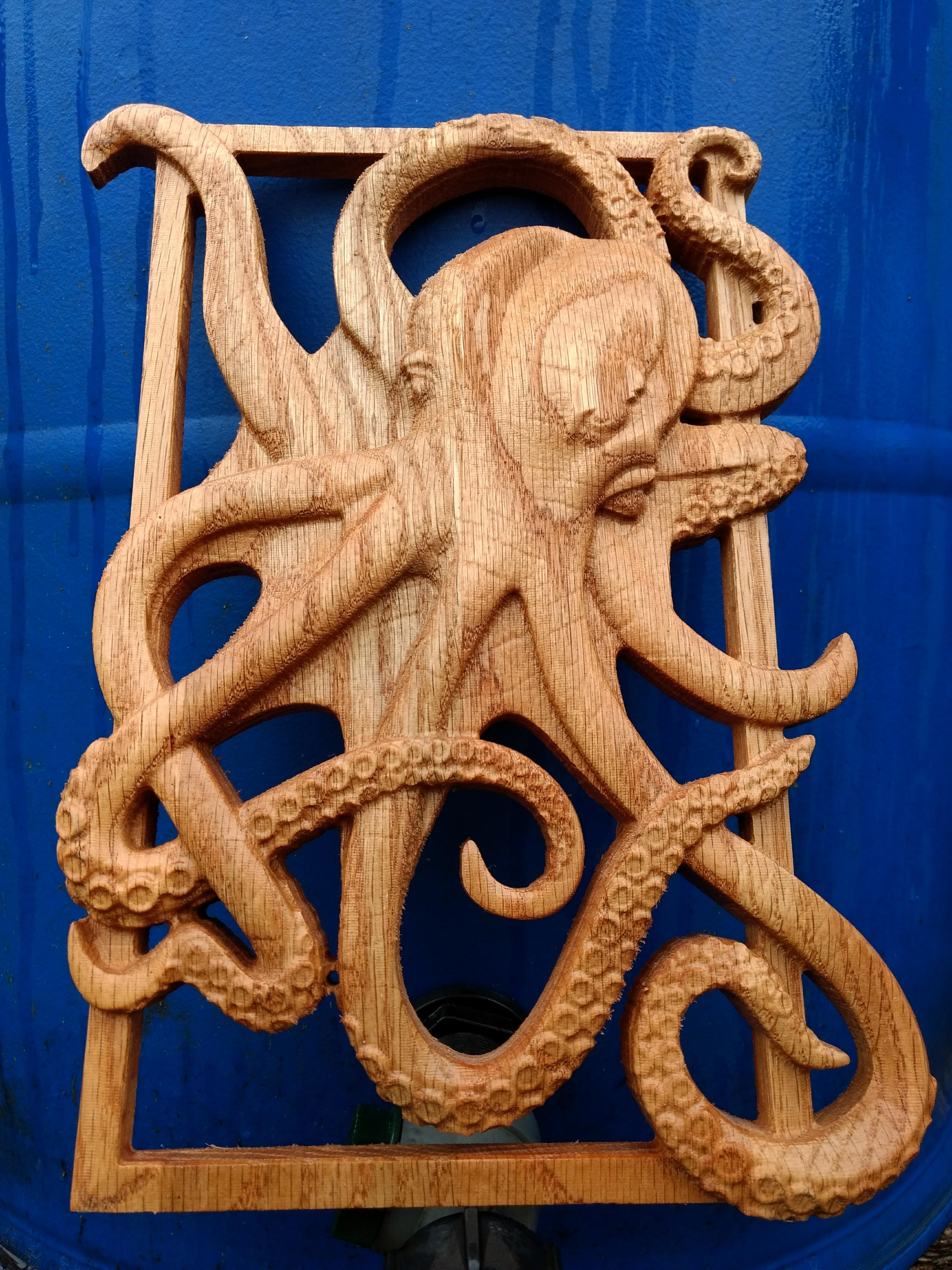 Octopus on wood