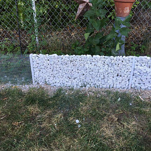 Rock Fence, Or Retention Wall, Known As A Gabion Wall