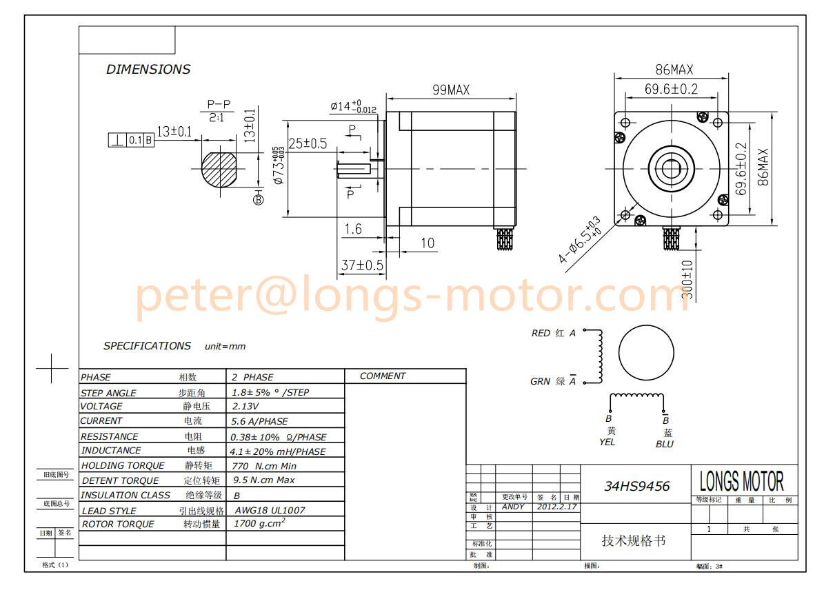 NEMA 23 Stepper Motor - High Torque Series - OpenBuilds Part Store